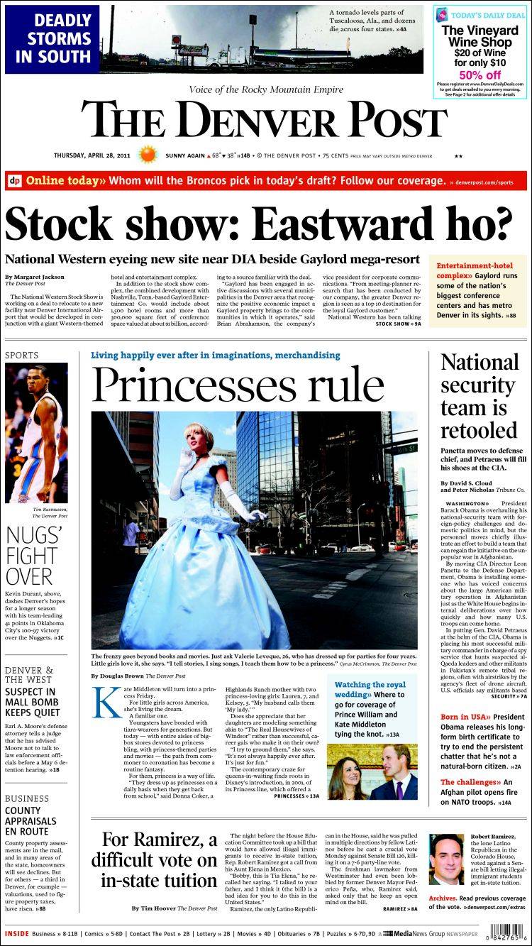 Denver Post front page 2011